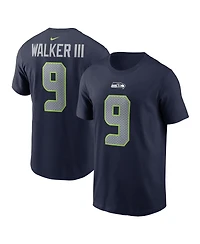 Nike Men's Kenneth Walker Iii College Navy Seattle Seahawks Player Name Number T-Shirt