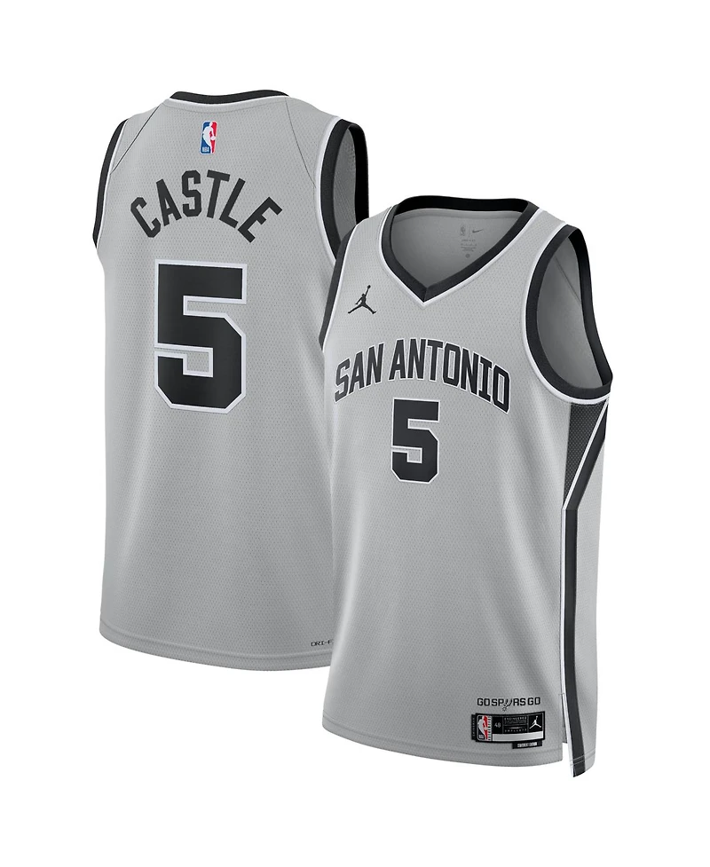 Jordan Men's and Women's Stephon Castle Silver San Antonio Spurs Swingman Jersey