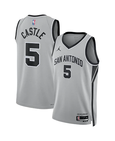 Jordan Men's and Women's Stephon Castle Silver San Antonio Spurs Swingman Jersey