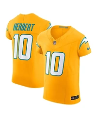 Nike Men's Justin Herbert Gold Los Angeles Chargers Alternate Charger Power Vapor F.u.s.e. Elite Jersey