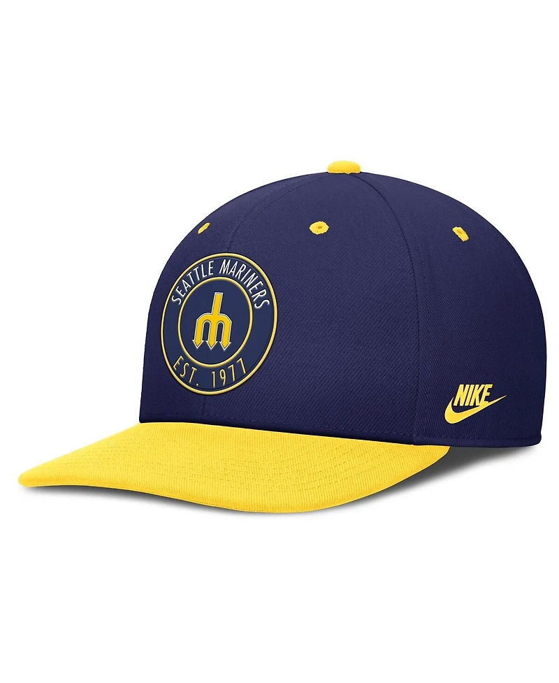 Nike Men's Navy/Gold Seattle Mariners Cooperstown Collection Pro Dri-fit Snapback Hat