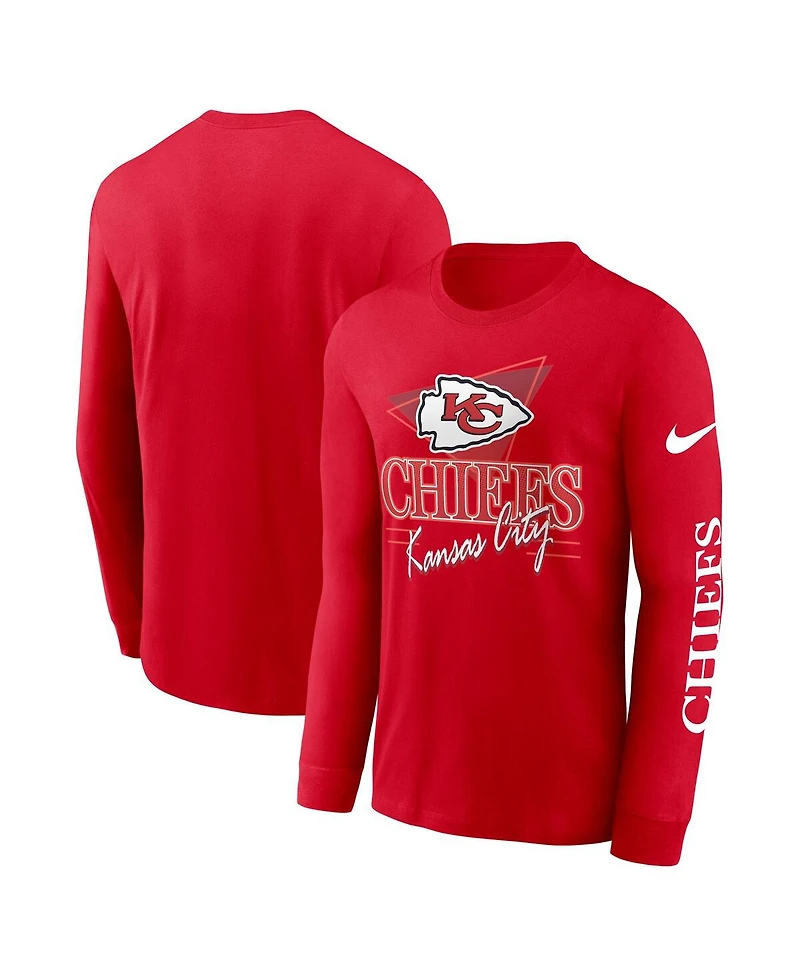 Nike Men's Red Kansas City Chiefs Rewind Long Sleeve T-Shirt