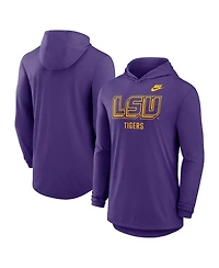 Nike Men's Purple Lsu Tigers Legacy Tri-Blend Dri-fit Long Sleeve Hoodie T-Shirt