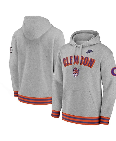 Nike Men's Heather Gray Clemson Tigers Legacy Retro Pullover Hoodie