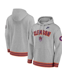 Nike Men's Heather Gray Clemson Tigers Legacy Retro Pullover Hoodie
