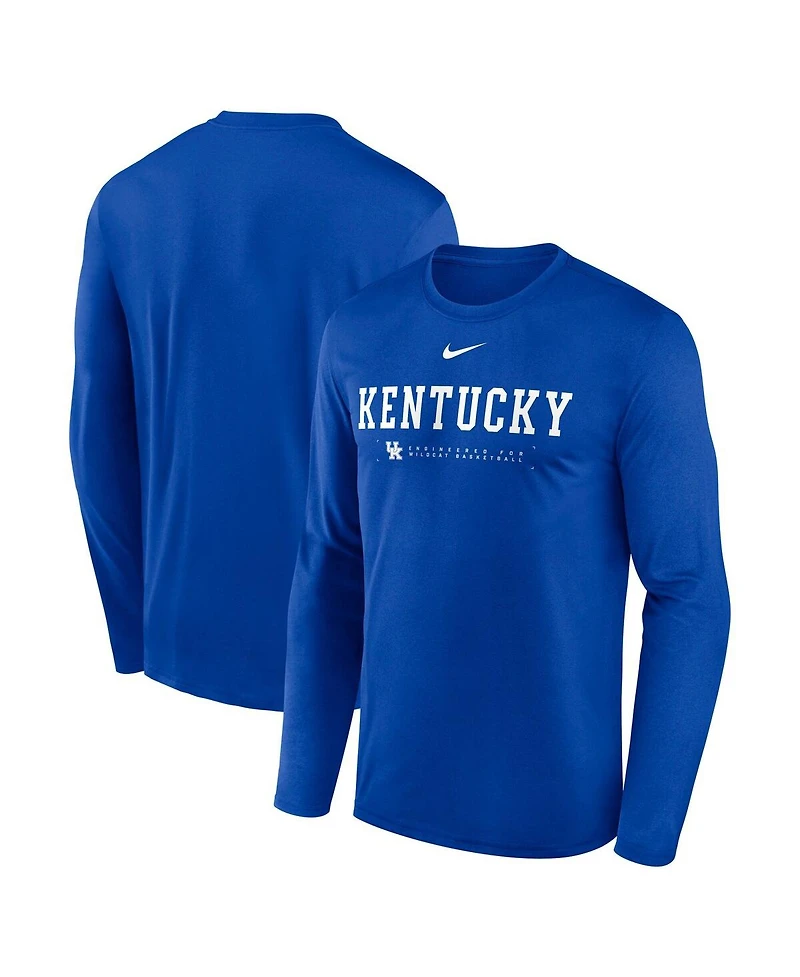 Nike Men's Royal Kentucky Wildcats 2025 Courtside Basketball Shootaround Legend Dri-fit Long Sleeve T-Shirt