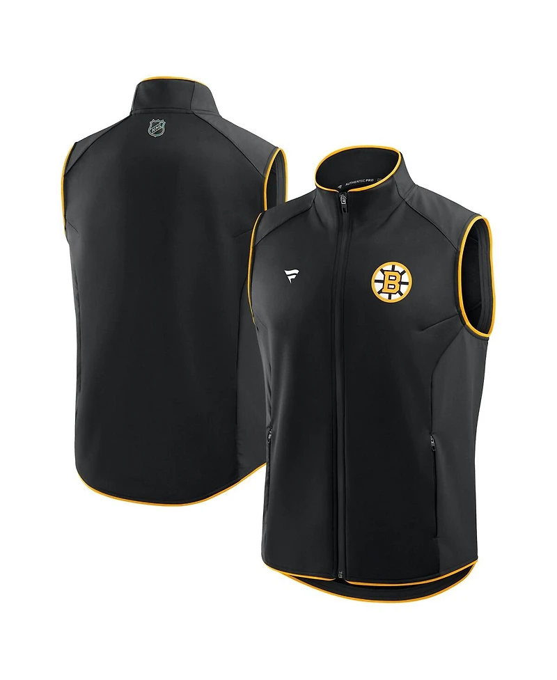 Fanatics Men's Black Boston Bruins Authentic Pro Rink Full-Zip Vest