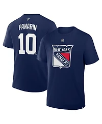 Fanatics Men's Artemi Panarin Navy New York Rangers Authentic Stack Name Number T-Shirt