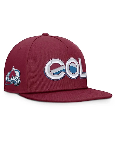 Fanatics Men's Burgundy Colorado Avalanche Authentic Pro Rink Team Code Snapback Hat