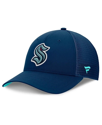 Fanatics Men's Deep Sea Blue Seattle Kraken Authentic Pro Home Ice Trucker Adjustable Hat
