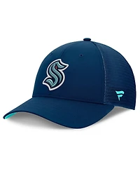 Fanatics Men's Deep Sea Blue Seattle Kraken Authentic Pro Home Ice Trucker Adjustable Hat