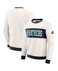 Darius Rucker Collection by Fanatics Men's Cream Carolina Panthers Color Block Pullover Sweatshirt