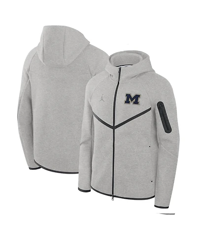 Jordan Men's Gray Michigan Wolverines Tech Fleece Full-Zip Windrunner Hoodie