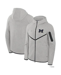 Jordan Men's Gray Michigan Wolverines Tech Fleece Full-Zip Windrunner Hoodie