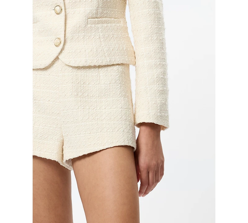 French Connection Women's Structured Curved Side Zipper Shorts