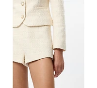 French Connection Women's Structured Curved Side Zipper Shorts