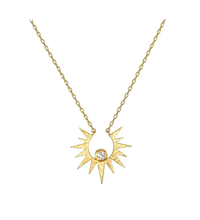 Satya Jewelry Unveiling Dreams White Topaz Starburst Necklace