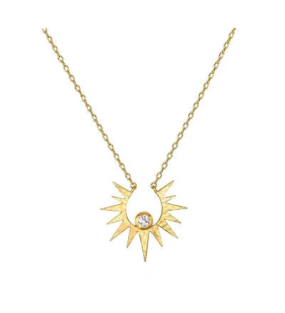 Satya Jewelry Unveiling Dreams White Topaz Starburst Necklace
