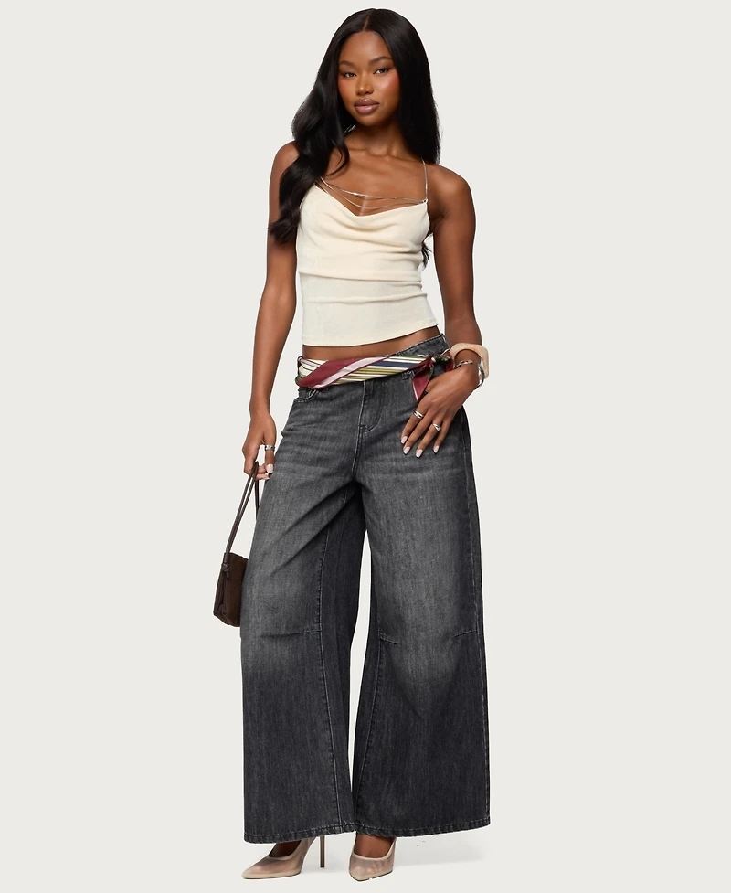 Edikted Women's Khloey Chain Cowl Neck Top