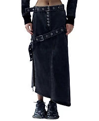 Pcfg Women's Colorblocked Stretch Denim Skirt