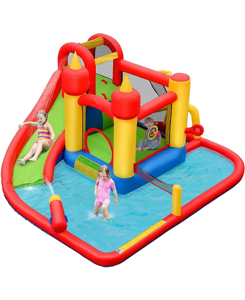 Skonyon Inflatable Water Slide Jumper Bounce House with Ocean Ball without Blower