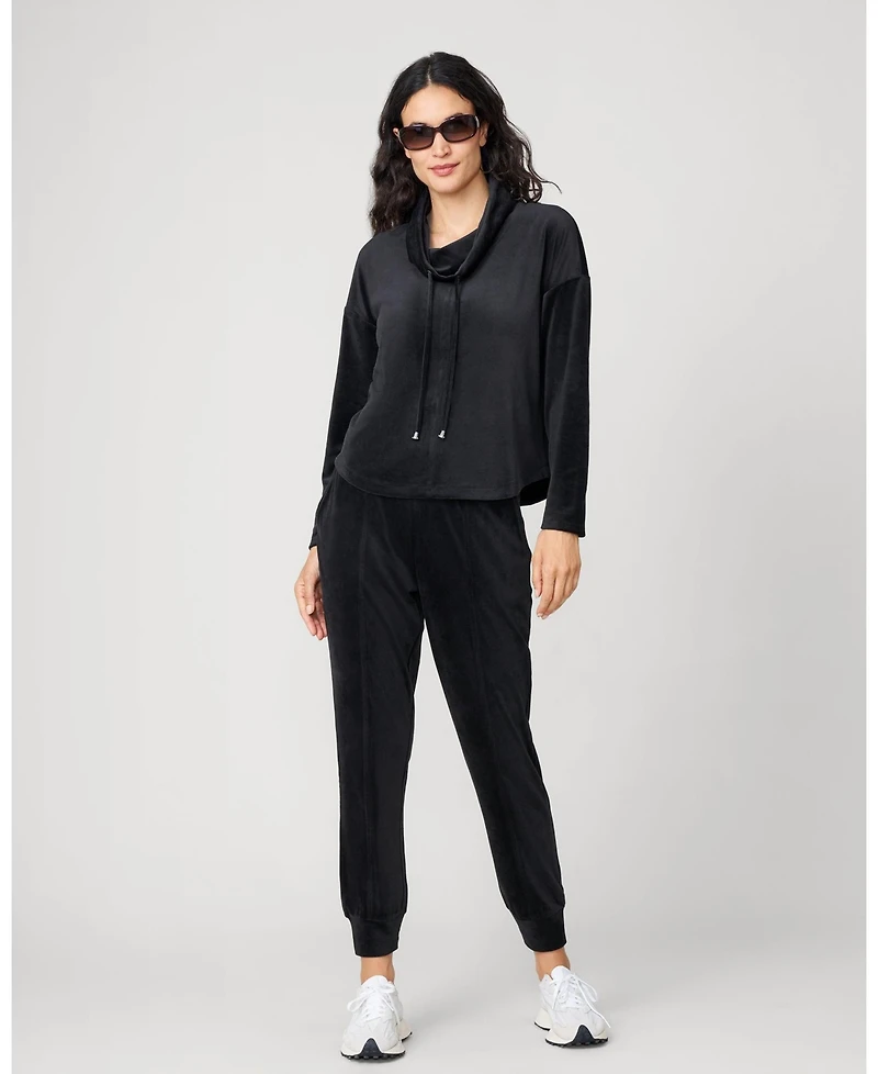 Cable & Gauge Women's Velour Cowlneck Jogger Set