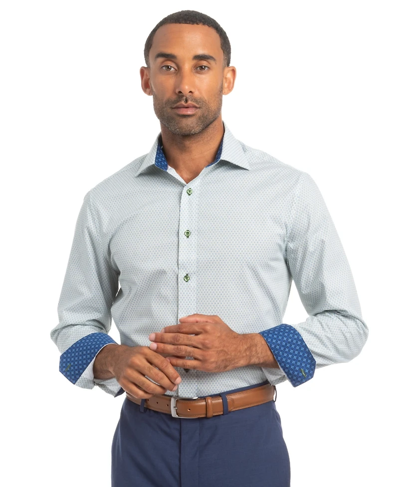 Nick Graham Men's Mosaic Squares Modern Fit Shirt