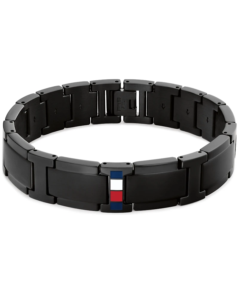 Tommy Hilfiger Men's Black Ion-Plating Stainless Steel Adjustable Bracelet
