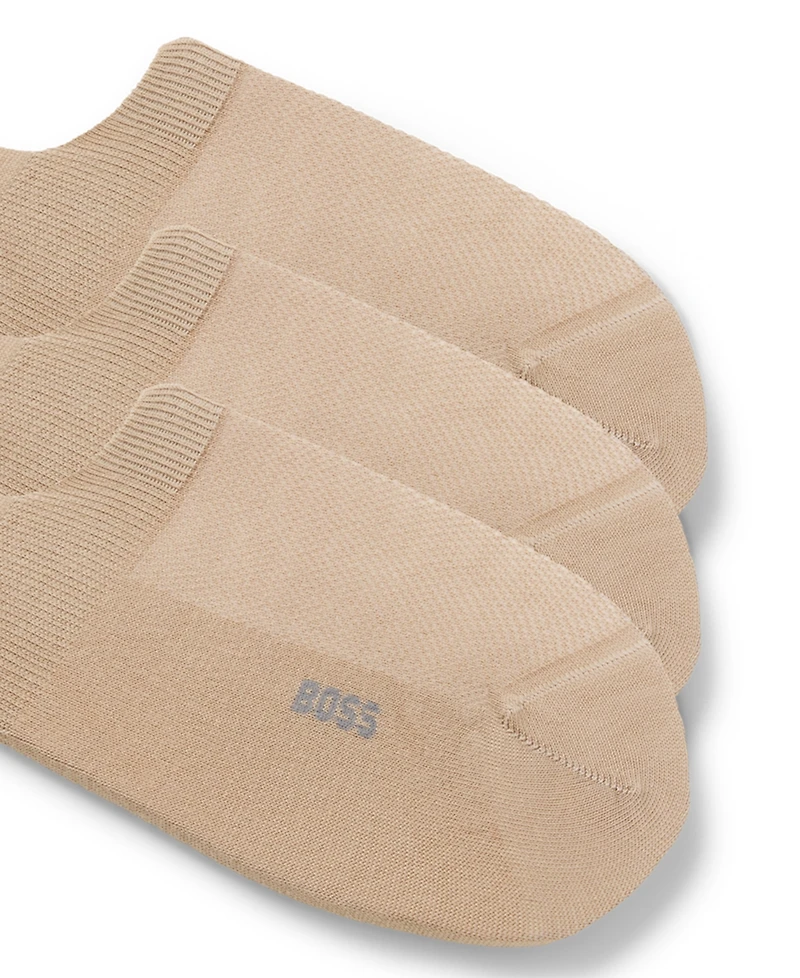 Hugo Boss Men's 3-Pack Uniform Color Low-Cut Socks
