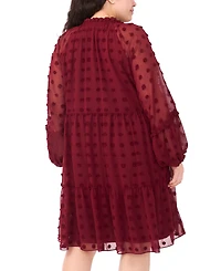 Msk Plus Clip Chiffon Babydoll Short Dress