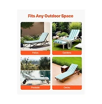 Slickblue Set of 2 Outdoor Chaise Lounge Chair Cushions 80 x 26" Waterproof and Thick
