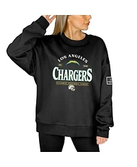 Gameday Couture Women's Black Los Angeles Chargers Oversized Players Only Label Pullover Sweatshirt