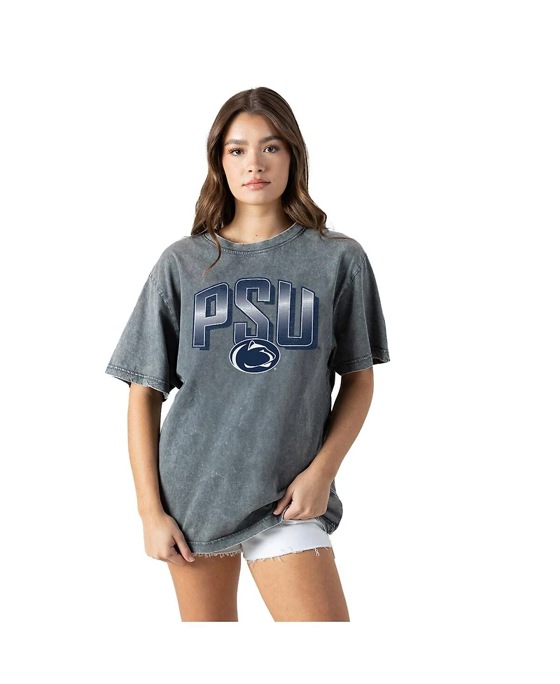 Gameday Couture Women's Gray Penn State Nittany Lions Snow Washed Relaxed Fit Classic T-Shirt