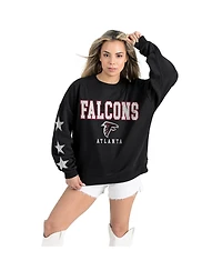 Gameday Couture Women's Black Atlanta Falcons Velocity Relaxed Rhinestone Pullover Sweatshirt