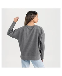 Gameday Couture Women's Gray Purdue Boilermakers French Terry V-Neck Pullover Sweatshirt