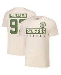 Levelwear Men's Mika Zibanejad Khaki New York Rangers 2024 Nhl Military Appreciation Richmond Delta Player Name Number T-Shirt