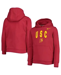 Nike Big Boys and Girls Cardinal Usc Trojans Club Fleece Pullover Hoodie