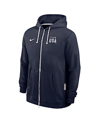 Nike Men's Navy Team Usa Standard Issue Dri-fit Full-Zip Hoodie