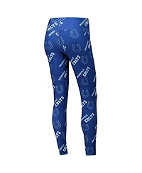 Concepts Sport Women's Royal Indianapolis Colts Breakthrough Allover Print Knit Sleep Leggings