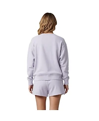 Concepts Sport Women's 2-Piece Light Purple Lsu Tigers Elevation Tri-Blend Long Sleeve Top Short Set