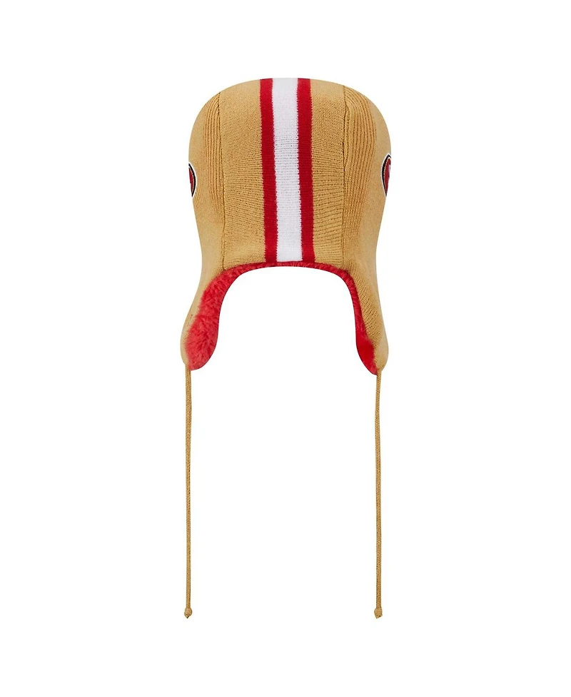 New Era Men's Gold San Francisco 49ers Helmet Head Trapper Knit Hat