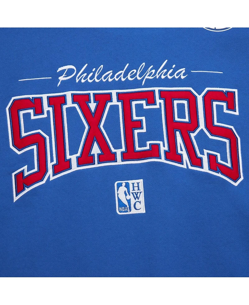 Mitchell & Ness Men's Royal Philadelphia 76ers Hardwood Classics There Back 2.0 Vintage Pullover Sweatshirt