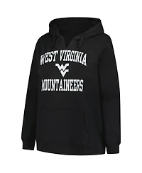 Champion Women's Black West Virginia Mountaineers Plus Heart Soul Notch Neck Pullover Hoodie