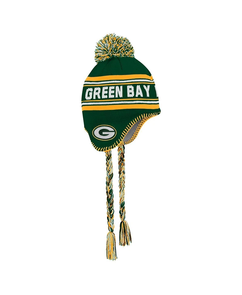 Outerstuff Big Boys and Girls Green Bay Packers Jacquard Tassel Knit with Pom Hat