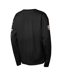 Mitchell & Ness Big Boys and Girls Black Toronto Raptors Hardwood Classics All Over Long Sleeve T-Shirt