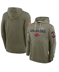 Nike Men's Olive Arkansas Razorbacks 2025 Military Appreciation Dri-fit Hoodie
