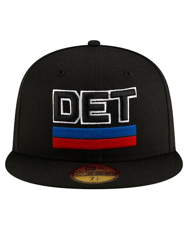 New Era Men's Black Detroit Pistons Statement Edition Jersey Hook 59Fifty Fitted Hat