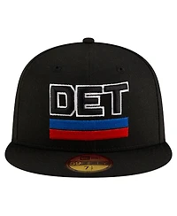 New Era Men's Black Detroit Pistons Statement Edition Jersey Hook 59Fifty Fitted Hat