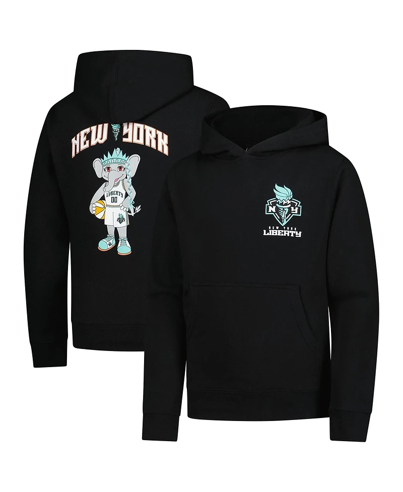 Outerstuff Big Boys and Girls Black New York Liberty Ellie Standing Mascot Hoodie