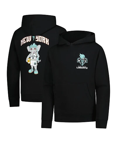 Outerstuff Big Boys and Girls Black New York Liberty Ellie Standing Mascot Hoodie